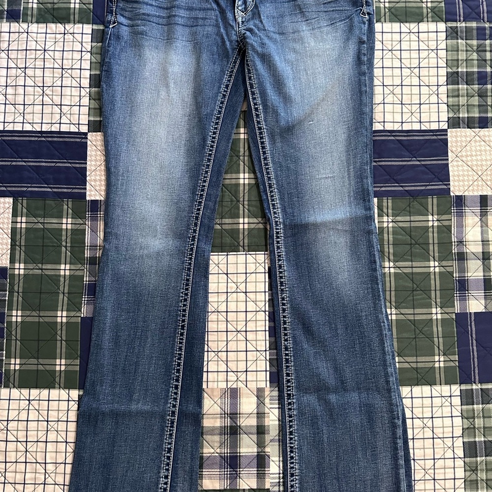 Express Blue Flare Wide Leg Jeans